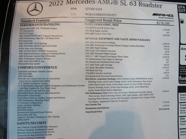 2022 Mercedes-Benz SL-Class AMG® SL 63R4